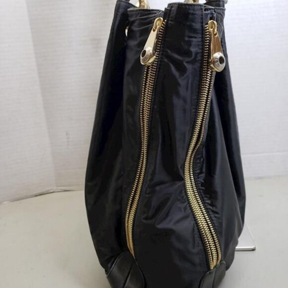 Henri Bendel Black Tote Bag with Gold Accents - Picture 12 of 17